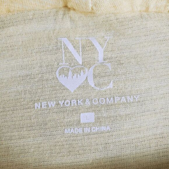 New York & Co Top Womens Large Yellow Cowl Neck Sleeveless Shirt - Picture 2 of 9